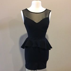 Bebe fitted peplum cocktail dress